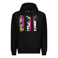 Black cow , yellow and pink glitter brushstrokes Premium Hoodie - AdoDesignShop