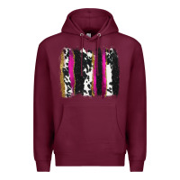 Burgundy cow , yellow and pink glitter brushstrokes Premium Hoodie - AdoDesignShop