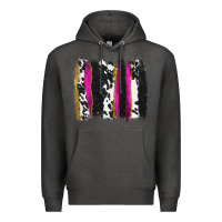 Charcoal Heather cow , yellow and pink glitter brushstrokes Premium Hoodie - AdoDesignShop