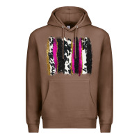 Chestnut cow , yellow and pink glitter brushstrokes Premium Hoodie - AdoDesignShop
