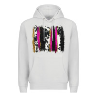 Dove Grey cow , yellow and pink glitter brushstrokes Premium Hoodie - AdoDesignShop