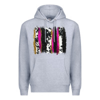 Heather Grey cow , yellow and pink glitter brushstrokes Premium Hoodie - AdoDesignShop