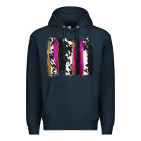 Navy cow , yellow and pink glitter brushstrokes Premium Hoodie - AdoDesignShop