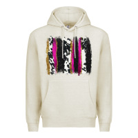 Oatmeal Heather cow , yellow and pink glitter brushstrokes Premium Hoodie - AdoDesignShop