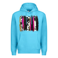 Ocean Blue cow , yellow and pink glitter brushstrokes Premium Hoodie - AdoDesignShop