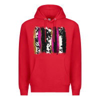 Red cow , yellow and pink glitter brushstrokes Premium Hoodie - AdoDesignShop