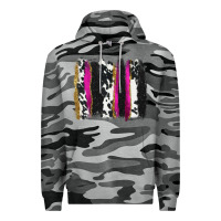 Slate Camo cow , yellow and pink glitter brushstrokes Premium Hoodie - AdoDesignShop