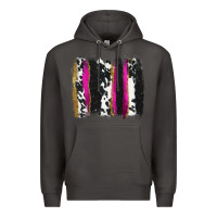 Smoke cow , yellow and pink glitter brushstrokes Premium Hoodie - AdoDesignShop