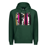 Sports Green cow , yellow and pink glitter brushstrokes Premium Hoodie - AdoDesignShop