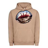 Pigment Burro American lips leopard Urban Hoodie - NancyCooperArtShop