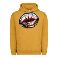 Pigment Peanut Butter American lips leopard Urban Hoodie - NancyCooperArtShop