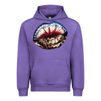 Tulip American lips leopard Urban Hoodie - NancyCooperArtShop