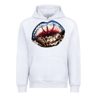 White American lips leopard Urban Hoodie - NancyCooperArtShop