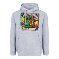 Heather Grey softball mama with leopard Heavyweight Hoodie - Zillion Design Studio