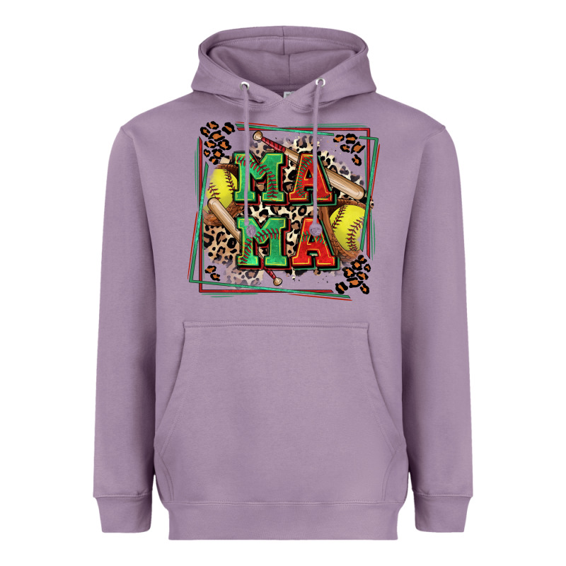 Softball Mama With Leopard Heavyweight Hoodie by Zillion Design Studio | Teevron