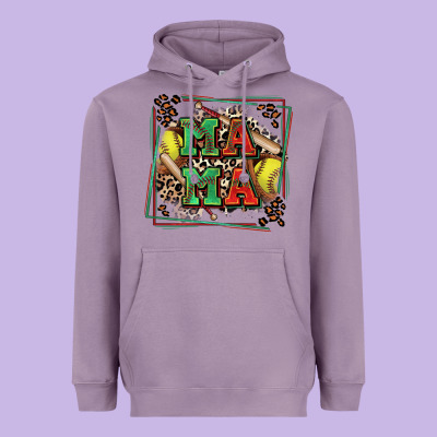 Softball Mama With Leopard Heavyweight Hoodie Designed By Zillion Design Studio