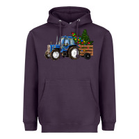 Christmas Farm Tractor Heavyweight Hoodie | Teevron