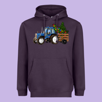 Christmas Farm Tractor Heavyweight Hoodie Designed By Ranaportraitstore