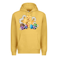 Antique Gold chicks eggs daisy easter Premium Hoodie - Artiststas