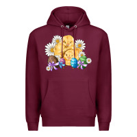 Burgundy chicks eggs daisy easter Premium Hoodie - Artiststas