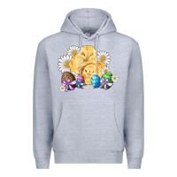 Heather Grey chicks eggs daisy easter Premium Hoodie - Artiststas