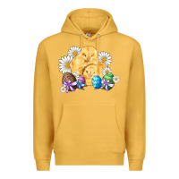 Mustard chicks eggs daisy easter Premium Hoodie - Artiststas