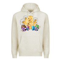 Oatmeal Heather chicks eggs daisy easter Premium Hoodie - Artiststas
