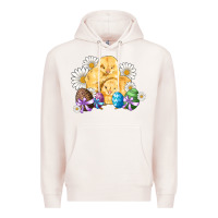 Pale Pink chicks eggs daisy easter Premium Hoodie - Artiststas