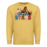 Antique Gold Horse pig chicken with oh my stars Premium Sweatshirt - Neo Western