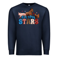 Navy Horse pig chicken with oh my stars Premium Sweatshirt - Neo Western