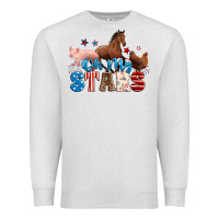 Oatmeal Heather Horse pig chicken with oh my stars Premium Sweatshirt - Neo Western