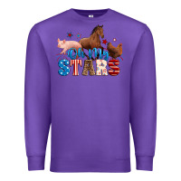 Purple Horse pig chicken with oh my stars Premium Sweatshirt - Neo Western