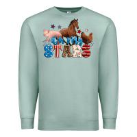 Seafoam Horse pig chicken with oh my stars Premium Sweatshirt - Neo Western
