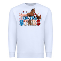 White Horse pig chicken with oh my stars Premium Sweatshirt - Neo Western