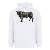 White christmas black angus bull with christmas lights Heavyweight Hoodie - RanaPortraitStore