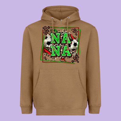 Soccer Nana With Leopard Heavyweight Hoodie Designed By Zillion Design Studio