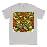 Moon Dust baseball bat and gloves with camouflage seamless pattern Classic Tee - BundleAndBundleShop