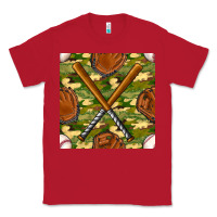 Baseball Bat And Gloves With Camouflage Seamless Pattern Classic Tee | Teevron