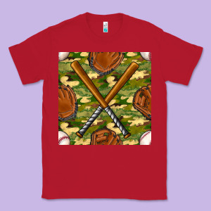 Baseball Bat And Gloves With Camouflage Seamless Pattern Classic Tee Designed By Bundleandbundleshop