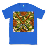 True Royal baseball bat and gloves with camouflage seamless pattern Classic Tee - BundleAndBundleShop