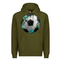 Army Green western sport soccer camouflage turquoise pattern Premium Hoodie - Artiststas