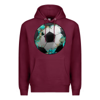 Burgundy western sport soccer camouflage turquoise pattern Premium Hoodie - Artiststas