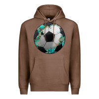 Chestnut western sport soccer camouflage turquoise pattern Premium Hoodie - Artiststas