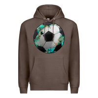 Coffee western sport soccer camouflage turquoise pattern Premium Hoodie - Artiststas