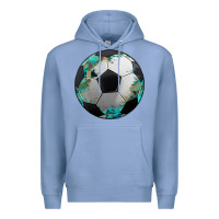 Colony Blue western sport soccer camouflage turquoise pattern Premium Hoodie - Artiststas