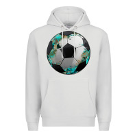 Dove Grey western sport soccer camouflage turquoise pattern Premium Hoodie - Artiststas