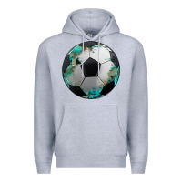 Heather Grey western sport soccer camouflage turquoise pattern Premium Hoodie - Artiststas