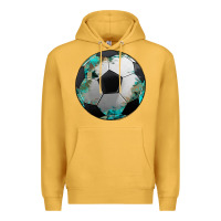 Mustard western sport soccer camouflage turquoise pattern Premium Hoodie - Artiststas