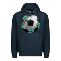 Navy western sport soccer camouflage turquoise pattern Premium Hoodie - Artiststas