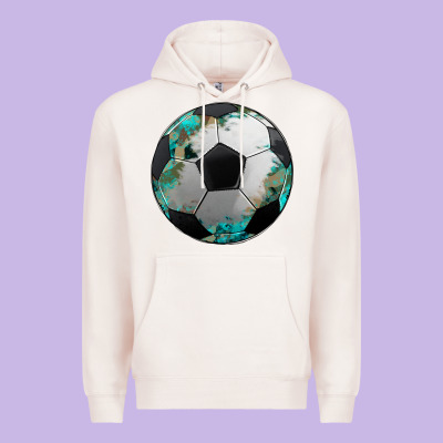 Western Sport Soccer Camouflage Turquoise Pattern Premium Hoodie Designed By Artiststas